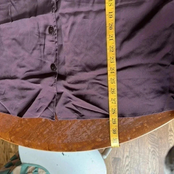 NWT Maggie Dark Brown Purple Sweet Front Ruffled Top Size 1X - Picture 6 of 10